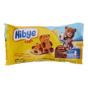 کیک خرسی دو رنگ وانیلی کاکائویی با مغزی سس شکلاتی های بای حجم 45 گرم