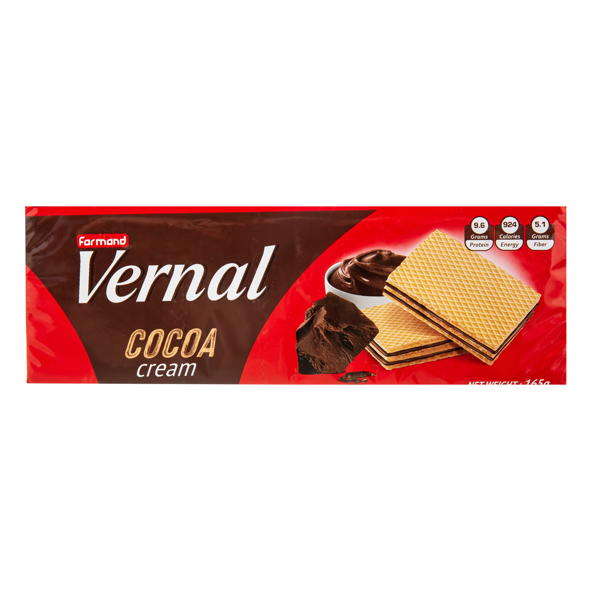 ویفر با کرم کاکائویی ورنال حجم 165 گرم ویفر با کرم کاکائویی ورنال حجم 165 گرم