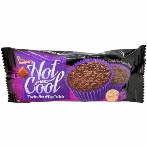 کیک دوقلو براونی با مغزی کرم کاکائو درنا حجم 70 گرم